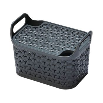 Strata Small Urban Store Basket with Lid 4L Charcoal Grey XW122-CHA-VW