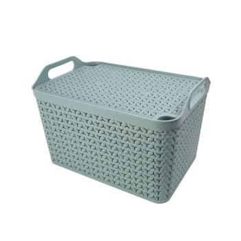 Strata Large Urban Store Basket with Lid 24 Litre Green XW124-LPG-VW