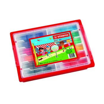 Stabilo Power Felt Tip Pens Class Pack with Gratnell Tray Assorted (Pack of 144) F028144N