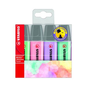 Stabilo Boss Original Highlighter Assorted Pastel (Pack of 4) 70/4-2
