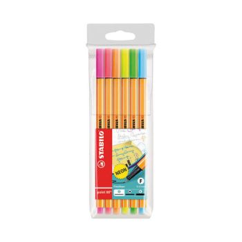 Stabilo Point 88 Fineliner Pens Neon (Pack of 6) 88/6-1