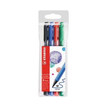 Stabilo PointMax Nylon Sign Pens Assorted (Pack of 4) 488/4