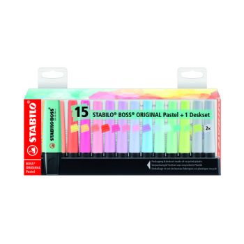Stabilo Original Boss Highlighters Deskset Pastel (Pack of 15) 7015-02-5