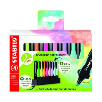 Stabilo Green Boss Highlighter Desk Set Assorted (Pack of 8) 6070/08-5
