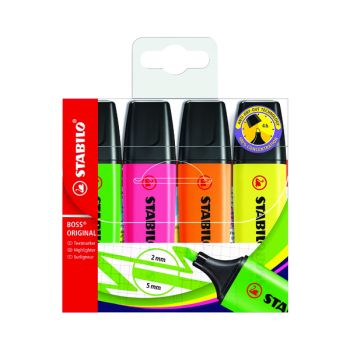 Stabilo Boss Original Highlighter Assorted (Pack of 4) 70/4