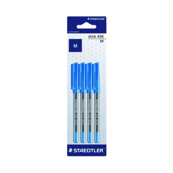 Staedtler Stick 430 Pen Medium Blue (Pack of 40) 430 M3BK 4LA