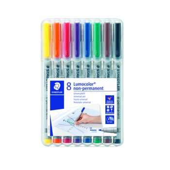 Staedtler Lumocolour Non-Permanent Medium Assorted (Pack of 8) 315-WP8