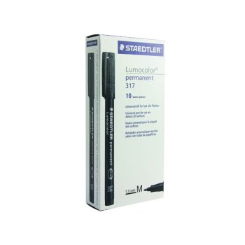 Staedtler Lumocolour Pen Permanent Medium Black (Pack of 10) 317-9
