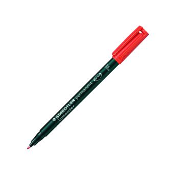 Staedtler Lumocolour Pen Permanent Fine Red (Pack of 10) 318-2