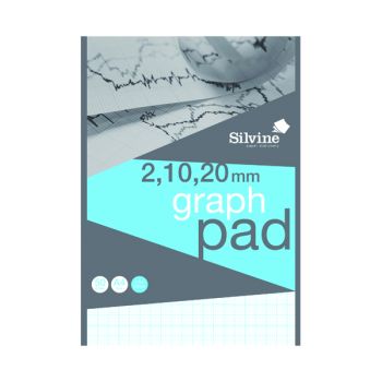 Silvine Graph Pad 2/10/20mm 50 Sheets A4 A4GP21020