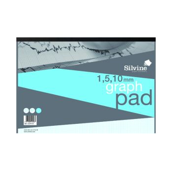 Silvine Graph Pad 1/5/10mm 50 Sheets A3 A3GP1510