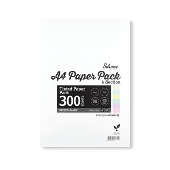 Silvine Tinted Paper SEN/Dyslexia 300 Sheets 6 Colours Plain A4 (Pack of 5) TINA4MIXP