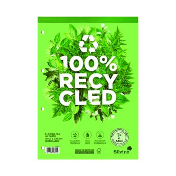 Silvine Premium Recycled Wirebound Notebook A4 (Pack of 5) R102