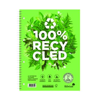 Silvine Premium Recycled Wirebound Notebook A5 (Pack of 5) R103