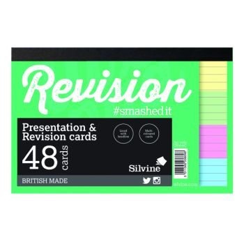 Silvine Revision Card Notepad 48 Card Multicolour (Pack of 20) CR51