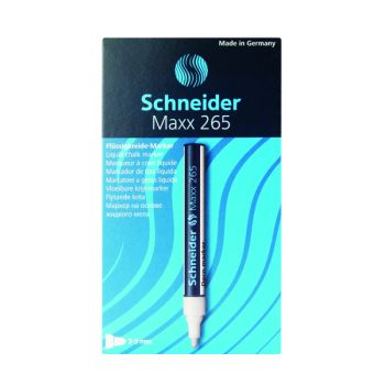 Schneider Maxx 265 Liquid Chalk Bullet Tip Marker Fine White (Pack of 10) 126549 - DISCONTINUED