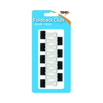 Tiger Small Fold Back Clips 19mm (Pack of 12) 302004