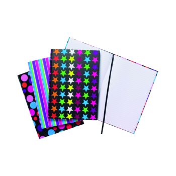 A4 Fashion Assorted Feint Ruled Casebound Notebooks (Pack of 5) 301650