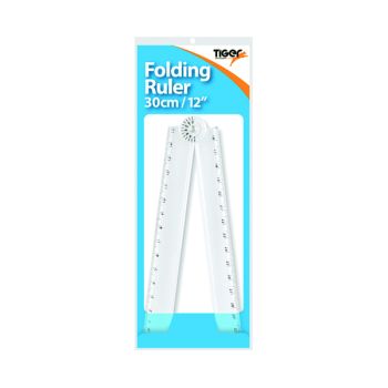 Tiger 30cm Folding Ruler/Protractor (Pack of 25) 301768