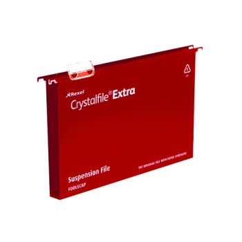 Rexel Crystalfile Extra 30mm Suspension File Red (Pack of 25) 70632
