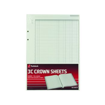 Rexel Crown 3C F9 Treble Cash Refill Sheets (Pack of 100) 75849
