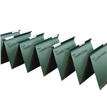 Rexel Crystalfile Linked Suspension File Foolscap Green (Pack of 50) 78650