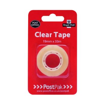 Postpak Clear Sticky Tape 19mmx33m (Pack of 12) 7UB70980