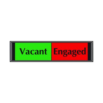 Sliding Sign Vacant/Engaged Self Adhesive (High quality PVC wtth sliding mechanism) V6DB/VE
