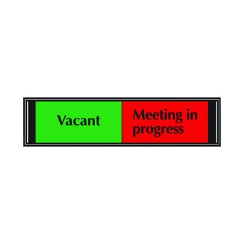 Sliding Sign Vacant/Meeting In Progress Self Adhesive 225x52mm