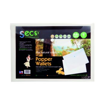 Stewart Superior Eco Biodegradable Wallet A4 Clear (Pack of 5) 30085-CL