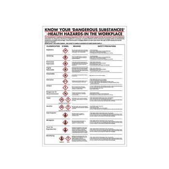 Health Hazards in The Workplace Poster 420x600mm PG23