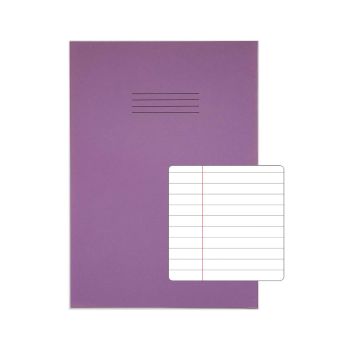 Rhino Exercise Book 80 Page A4 8mm Ruled Purple Contract (Pack of 50) VEXV668-1595-0