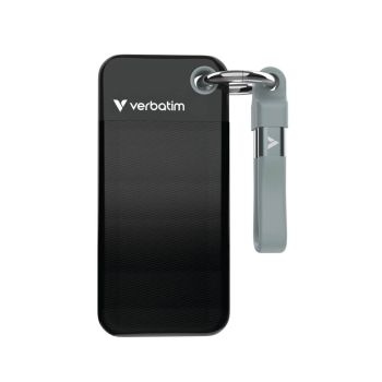 Verbatim Pocket SSD Keyring with Cable Attachment 1TB Black/Grey 32190
