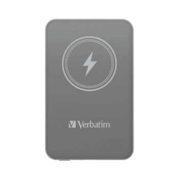 Verbatim Charge n Go Power Bank Magnetic Wireless Charging 5000mAh Grey 32244