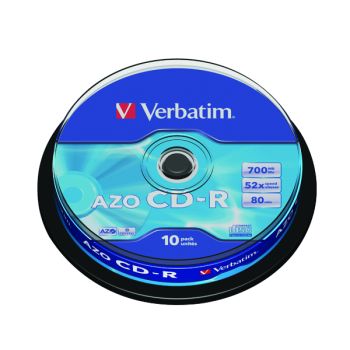 Verbatim CD-R Datalife Non-AZO 52x 700MB (Pack of 10) 43437