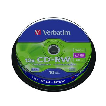 Verbatim CD-RW Datalife Plus 8-12x 700MB (Pack of 10) 43480
