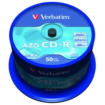 Verbatim CD-R AZO Crystal Spindle 700MB (Pack of 50) 43343