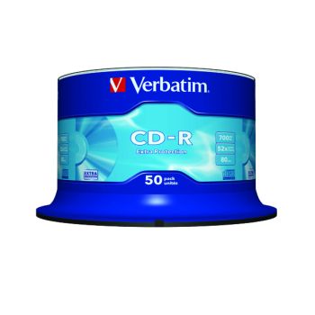 Verbatim CD-R Extra Protection Spindle 52x 700MB (Pack of 50) 43351