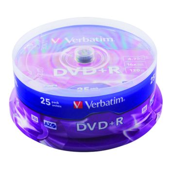 Verbatim DVD+R Spindle 16x 4.7GB (Pack of 25) 43500