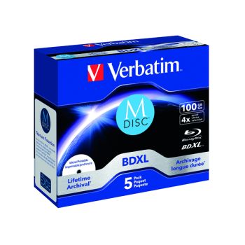 Verbatim M-Disc BD-R XL 100GB 4x (Pack of 5) 43834