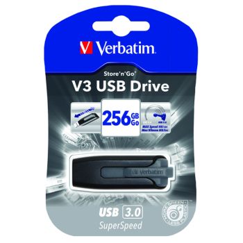 Verbatim Store n Go V3 USB 3.0 Flash Drive 256GB Black 49168
