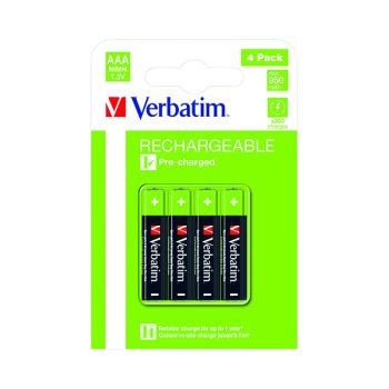 Verbatim AAA Rechargeable Batteries (Pack of 4) 49514