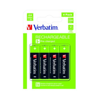 Verbatim AA Rechargeable Batteries (Pack of 4) 49517