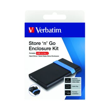 Verbatim Store n Go 2.5 Inch Hard Drive Enclosure Kit USB 3.2 Black 53106