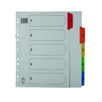 Multicoloured A4 1-5 Mylar Index WX01518