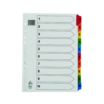 Multicoloured A4 1-10 Mylar Index WX01519