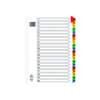 Multicoloured A4 1-20 Mylar Index WX01521