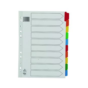 A4 Mylar Divider 10-Part White With Multi-Colour Tabs WX01526