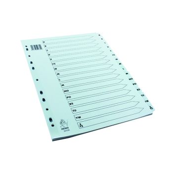 A4 White A-Z Mylar Index (Multi-punched and Mylar-reinforced tabs and holes) WX01532