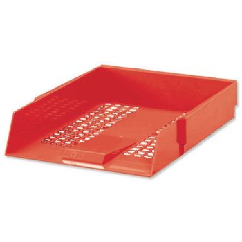 Red A4 Contract Letter Tray (Plastic Construction and Mesh Design) WX10055A